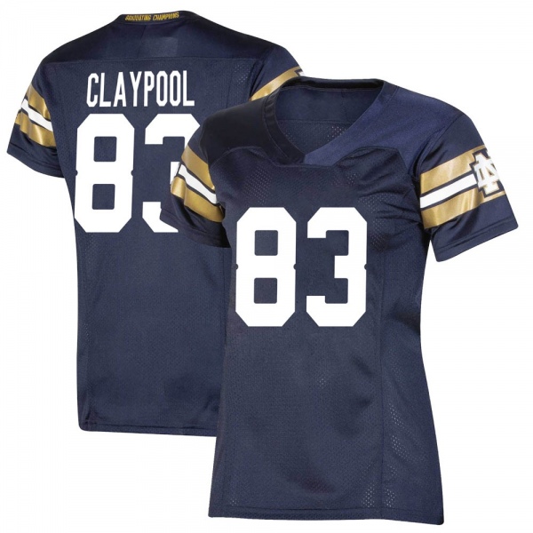 Chase Claypool Notre Dame Fighting Irish NCAA Women's #83 Navy Premier 2021 Shamrock Series Replica College Stitched Football Jersey TCI6255VW